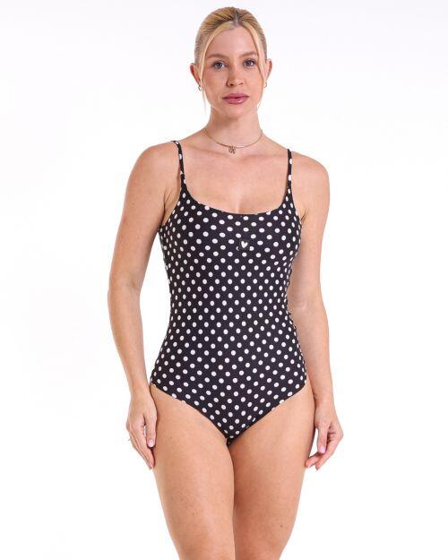 Body Basic Poá Branco Fundo