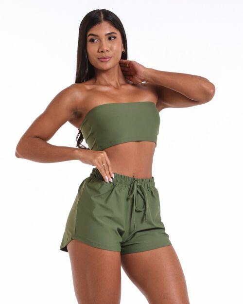 Conjunto Short Boxer Basic Light + Top Faixa