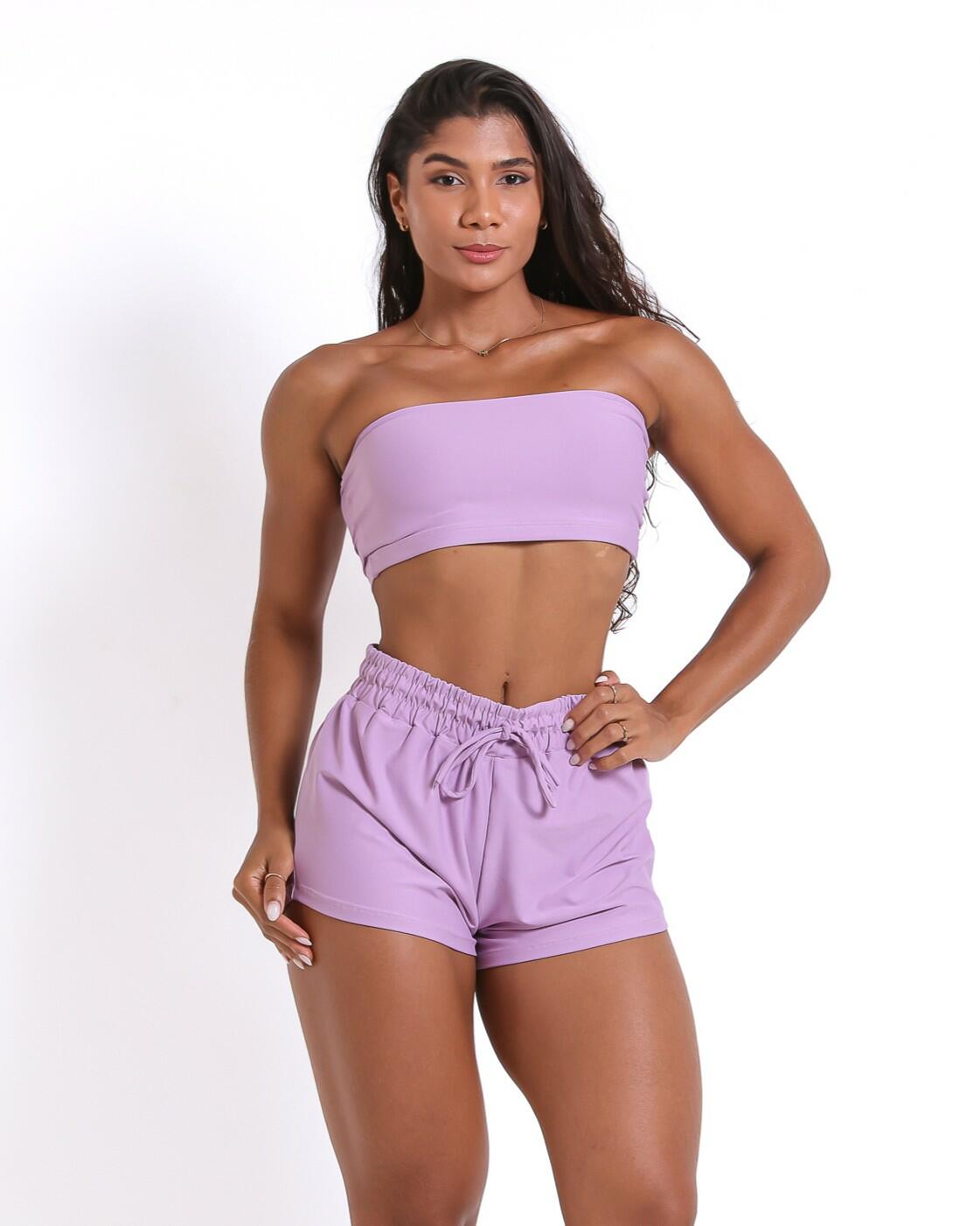 Conjunto Short Boxer Basic Light + Top Faixa