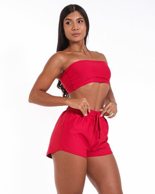 Conjunto Short Boxer Basic Light + Top Faixa
