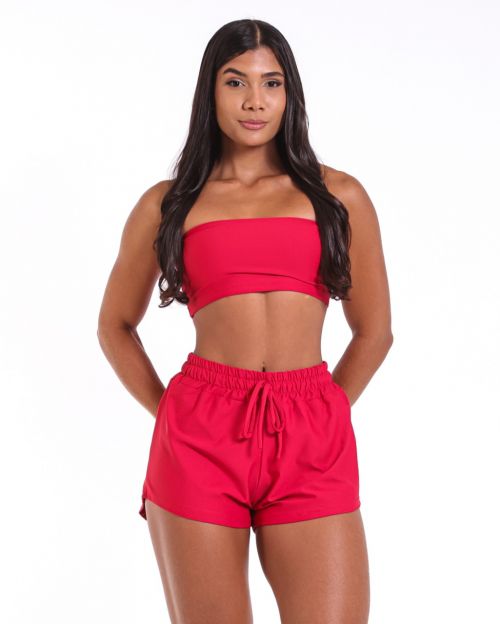 Conjunto Short Boxer Basic Light + Top Faixa