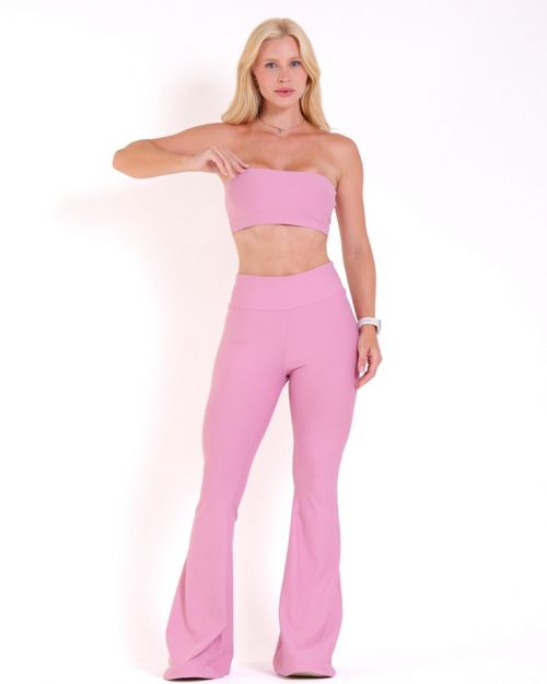 Conjunto Calça Flare Light + Top Faixa