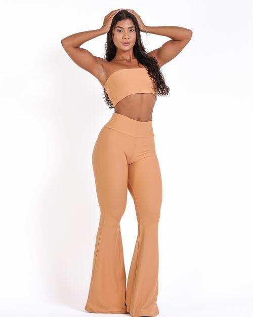 Conjunto Cal�a Flare Light + Top Faixa