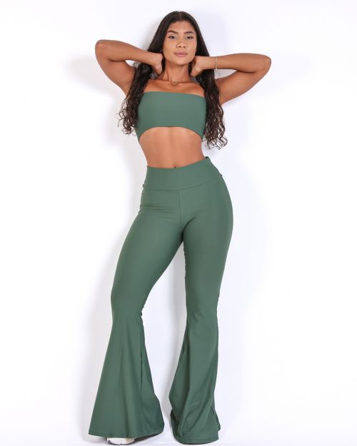 Conjunto Cal�a Flare Light + Top Faixa