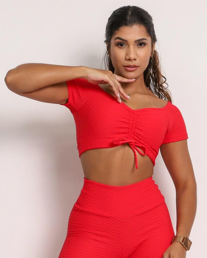 Top Manguinha Textura Soft