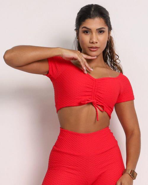 Top Manguinha Textura Soft