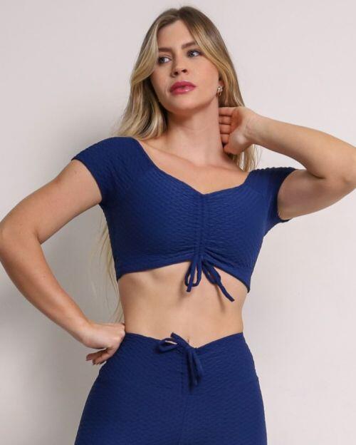 Top Manguinha Textura Soft