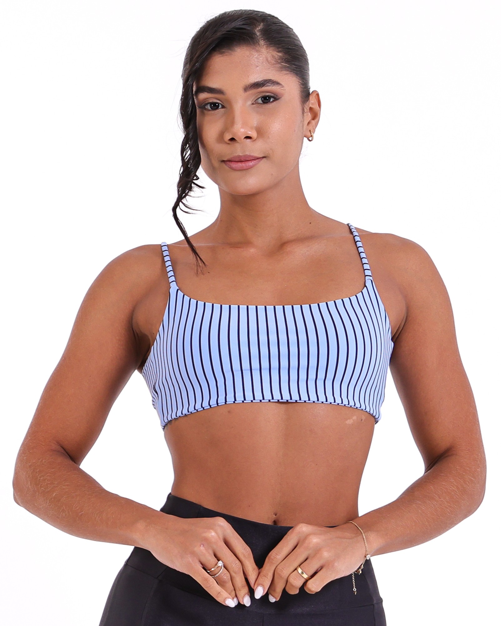 Top Ju Listrado Serenity/Preto