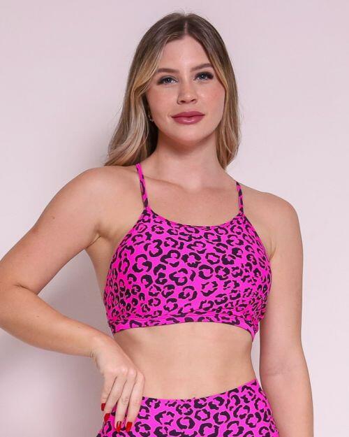 Top Paula Onça Colors Rosa Neon