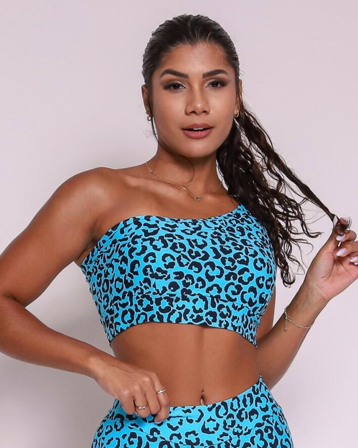 Top Paloma Onça Colors Azul
