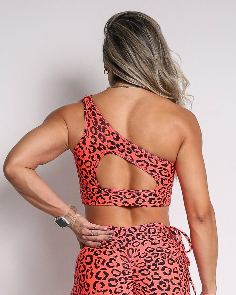 Top Paloma Onça Colors Laranja Neon