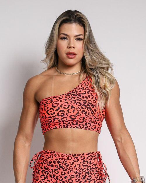 Top Paloma Onça Colors Laranja Neon