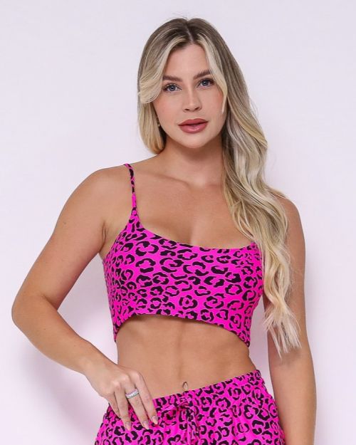 Top Bruna On�a Colors Rosa Neon