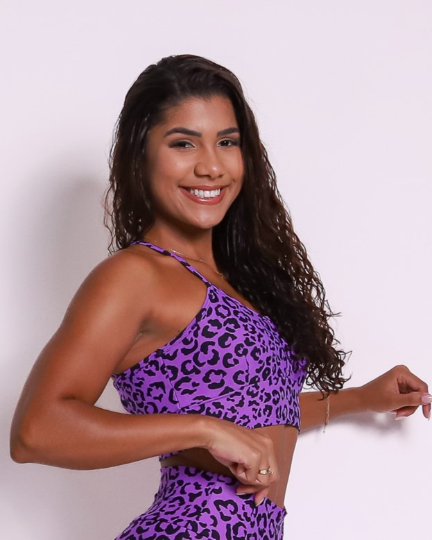 Top Búzios Onça Colors Roxo