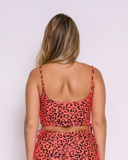 Top Bruna Onça Colors Laranja Neon
