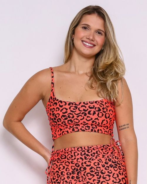 Top Bruna On�a Colors Laranja Neon