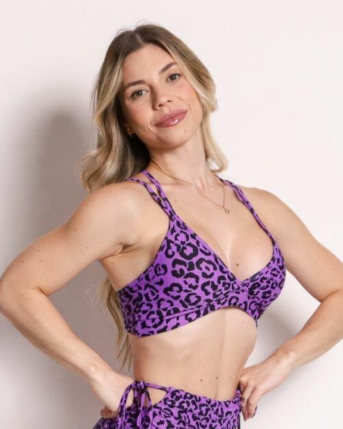 Top Vivi Onça Colors Roxo