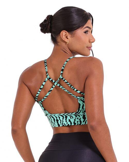 Top Búzios Zebra Verde Água