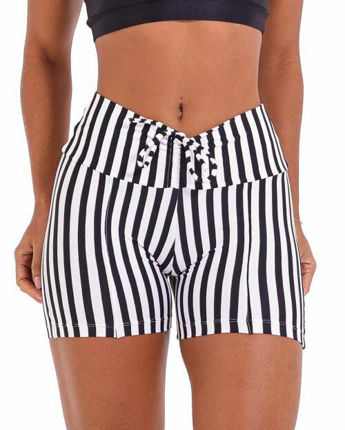 Short Empina Listrado Preto/Branco