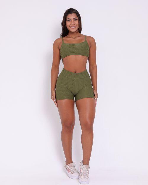 Conjunto Short B�sico Curtinho Textura Lumy + Top Ju