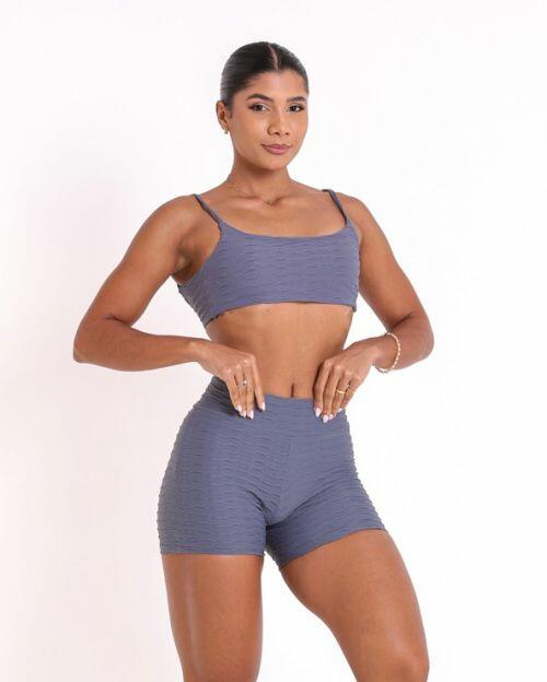 Conjunto Short B�sico Curtinho Textura Lumy + Top Ju