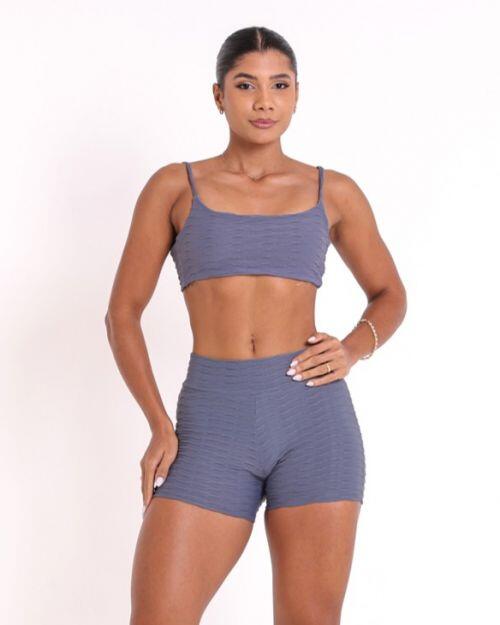Conjunto Short B�sico Curtinho Textura Lumy + Top Ju