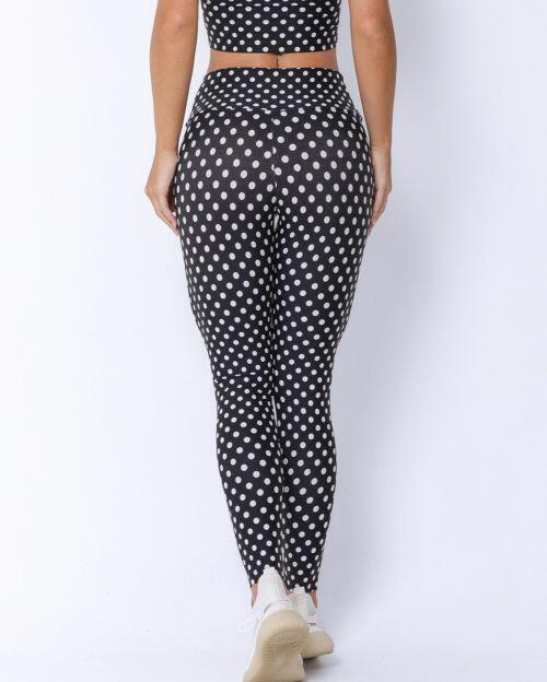 Calça Legging Básica Poá Branco
