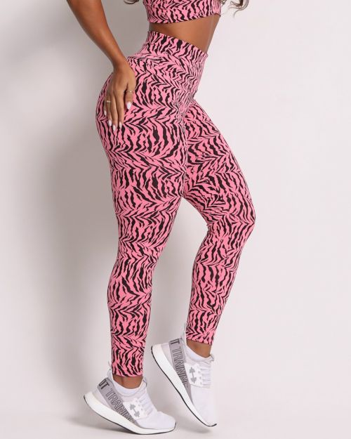 Cal�a Legging B�sica Zebra Pink Lemonade