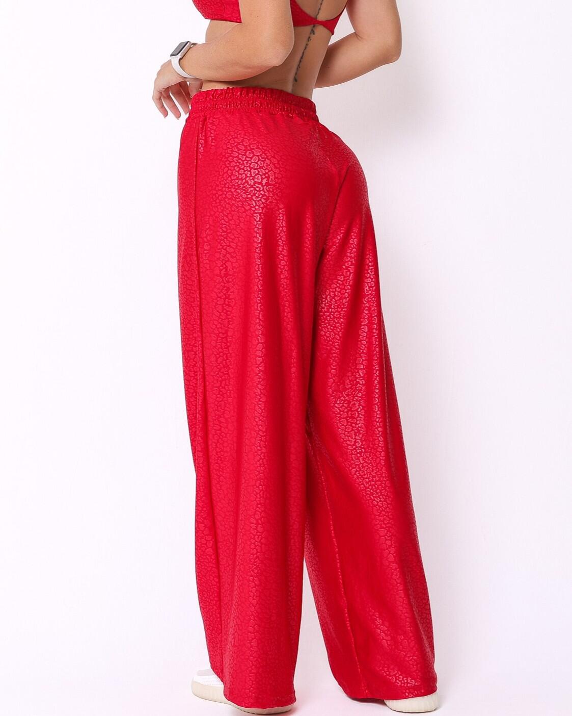 Calça Pantalona Wide Animal Print