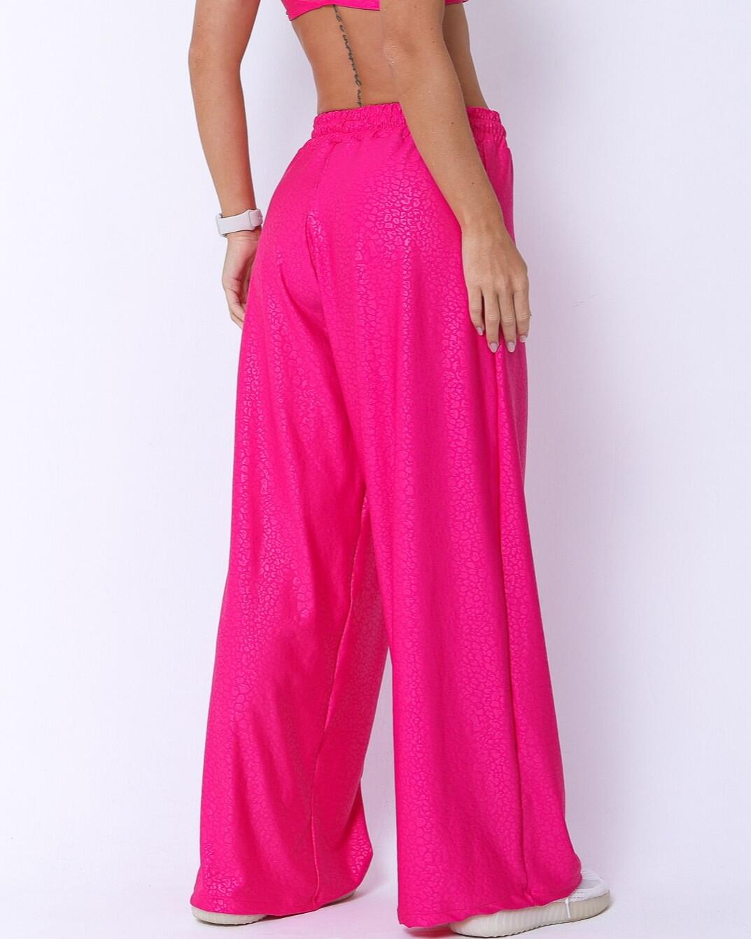 Calça Pantalona Wide Animal Print