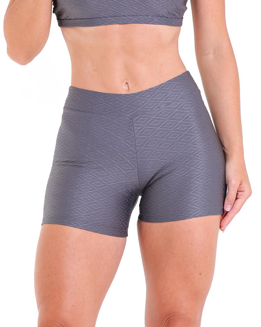Short Básico Cós Fino Textura Geométrica