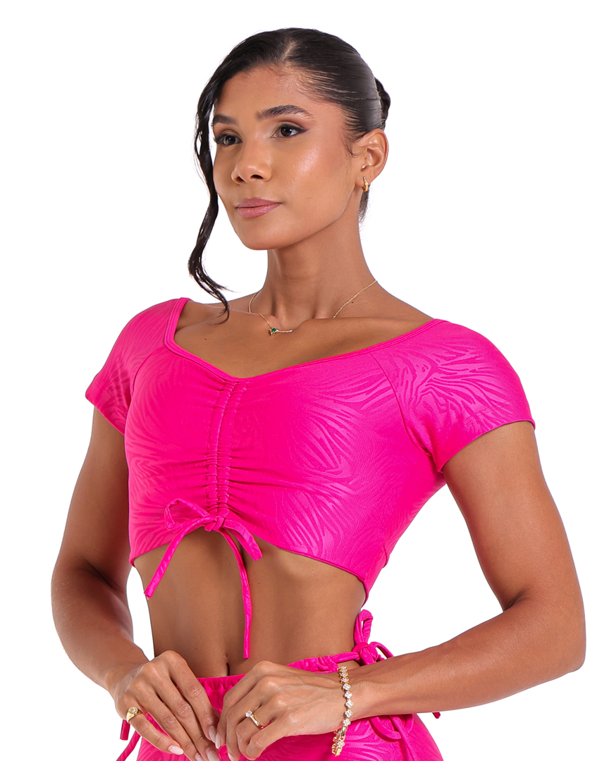 Top Manguinha Cirre Zebra