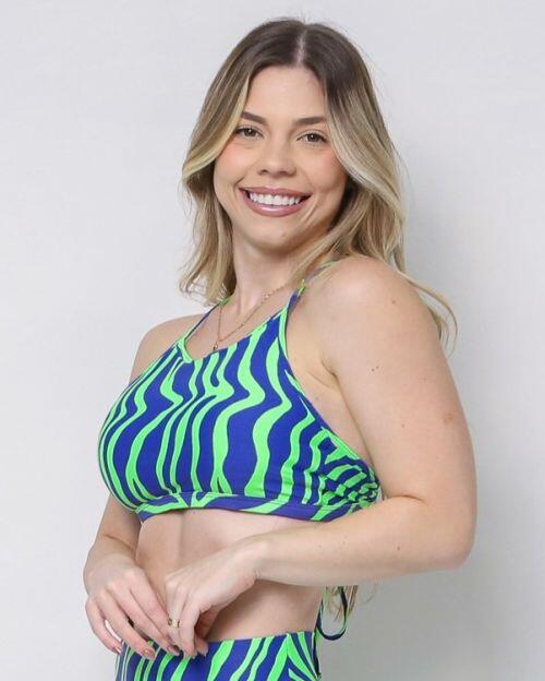 Top Paula Zebra Savana Verde