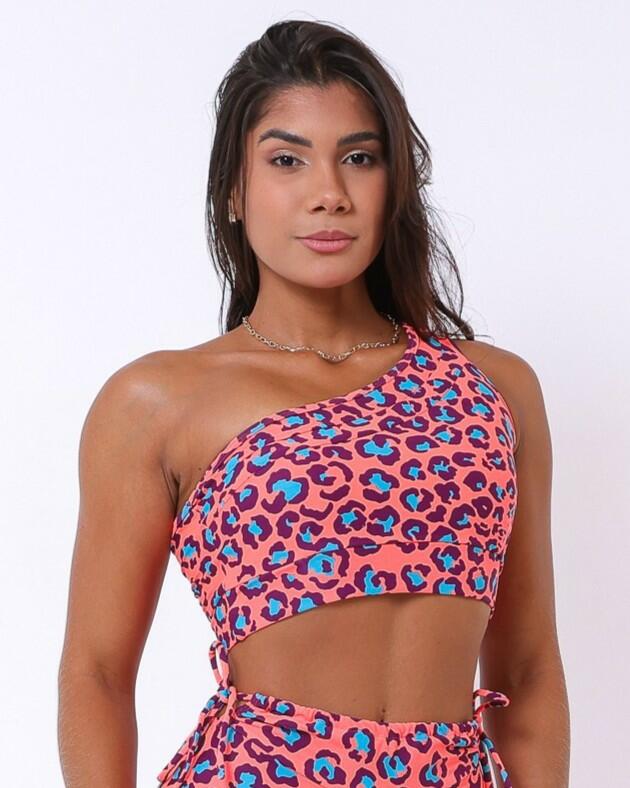 Top Paloma Savana Onça Laranja Colorida