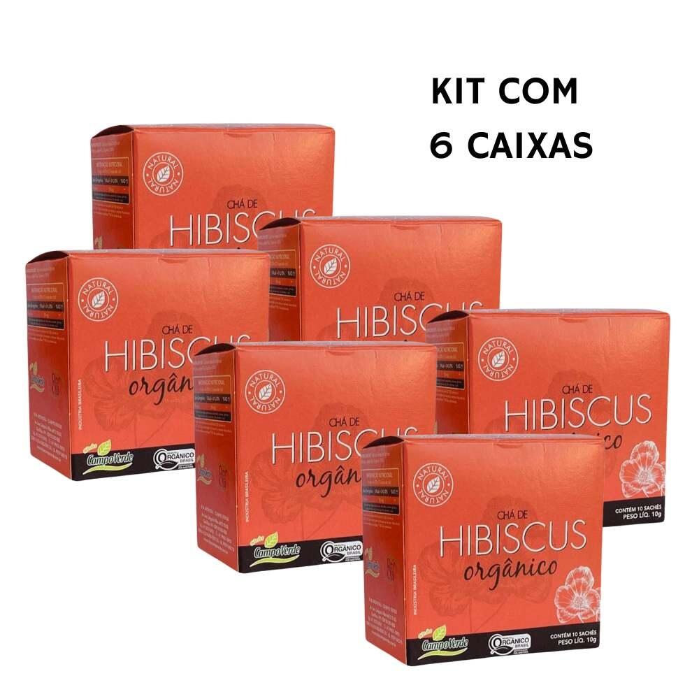 Comprar Kit 6 Hibiscus Chá Orgânico de Hibisco Campo Verde 10 sachês