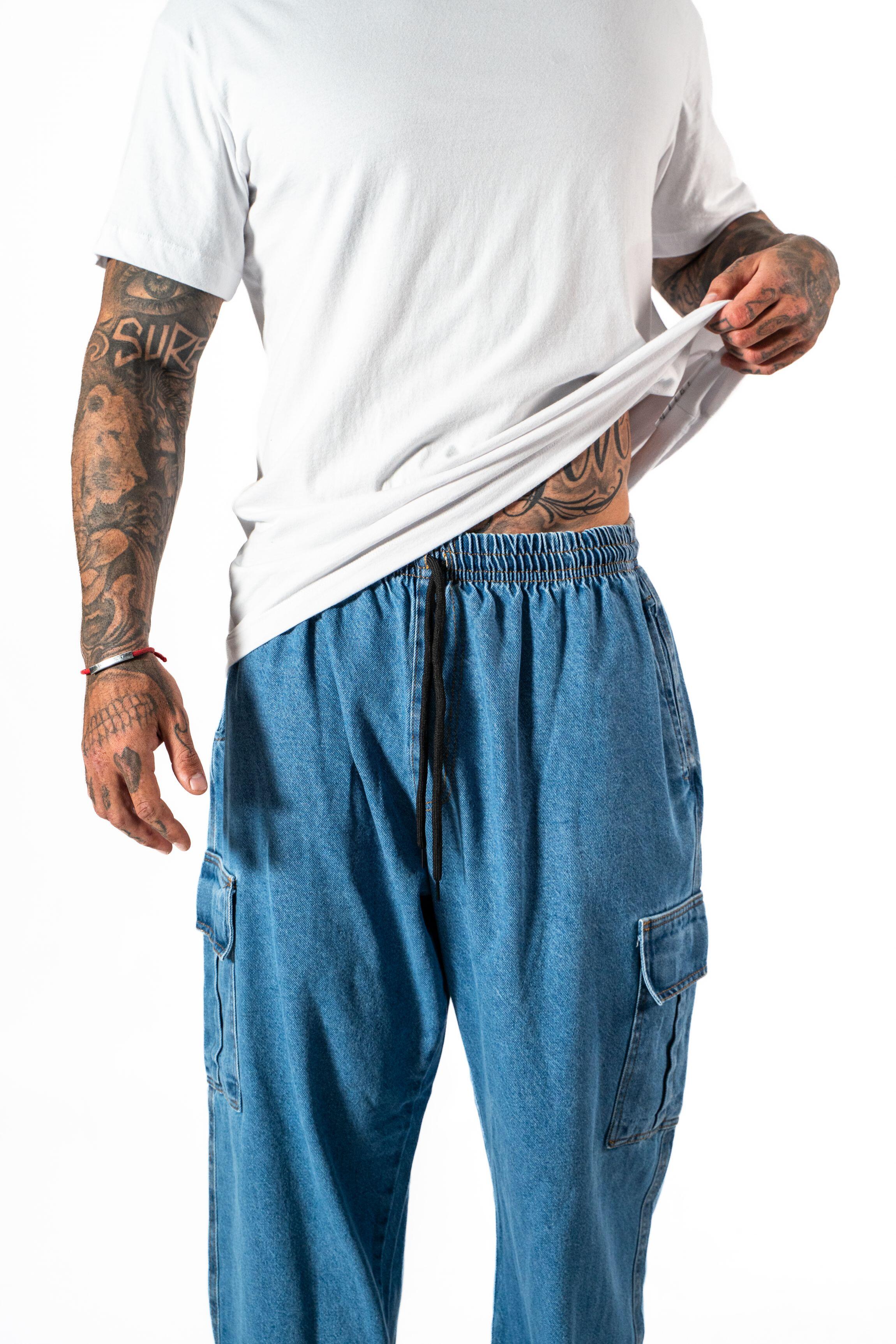 Calça Jeans Cargo