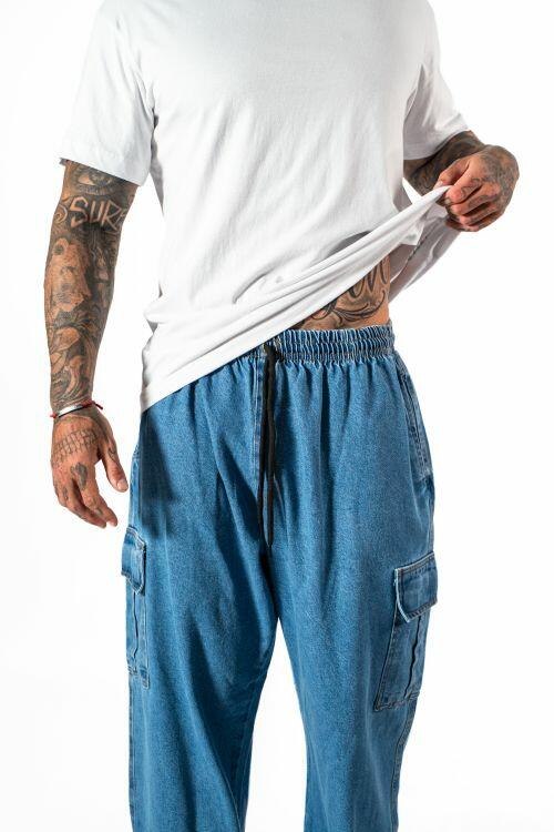 Calça Jeans Cargo