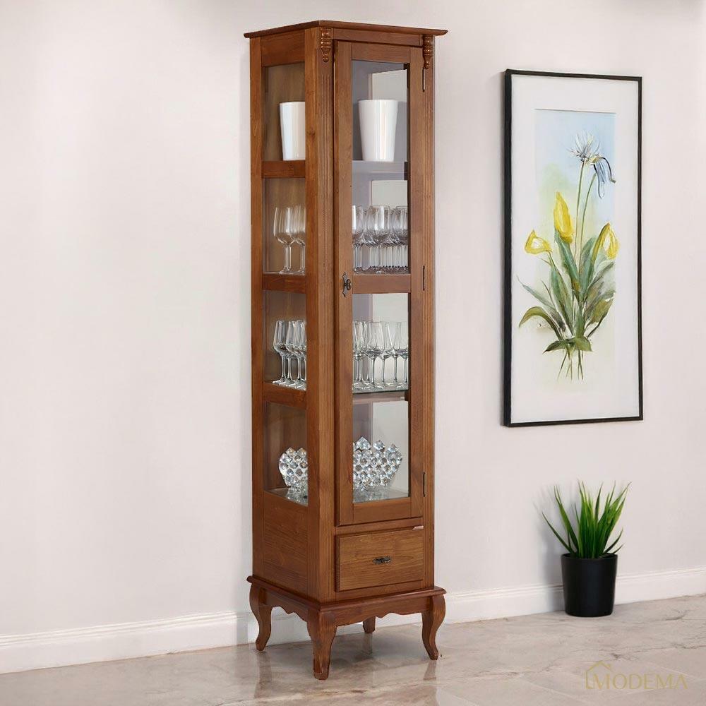 Cristaleira 1 Porta Laterais Vidro 60110 Linz Móveis | Modema