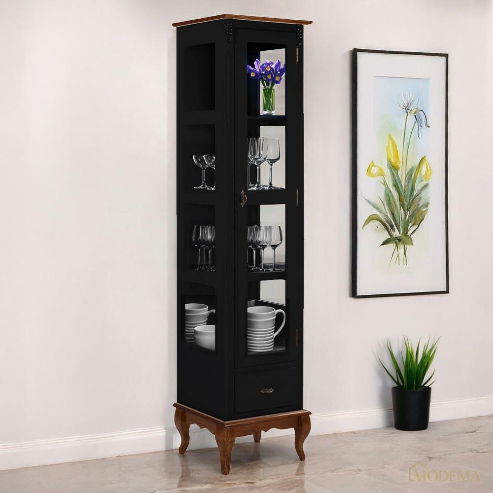 Cristaleira 1 Porta Laterais Vidro 60110 Linz Móveis | Modema