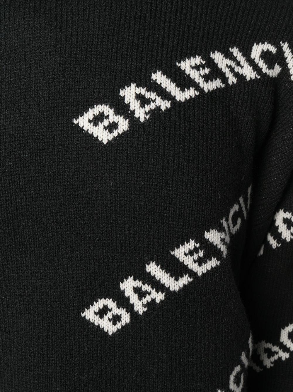 Comprar Suéter de tricô intarsia com logo Balenciaga - R$1.099,00