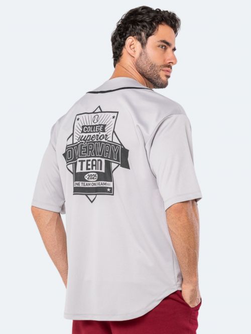Camiseta OverBaseball / Sport Oversized - Cinza