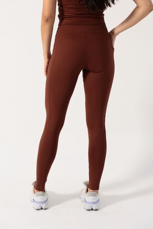 Legging OverFlex Feminina Blackout com Bolso / Flex Fit - Marrom