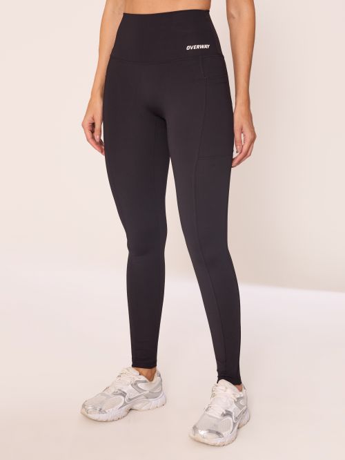 Legging OverFlex Feminina Blackout com Bolsos Sem Costura Frontal / Flex Fit - Preto