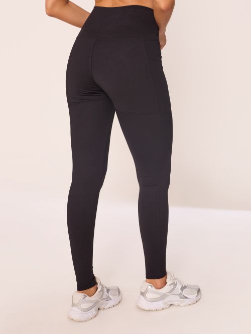 Legging OverFlex Feminina Blackout com Bolsos Sem Costura Frontal / Flex Fit - Preto