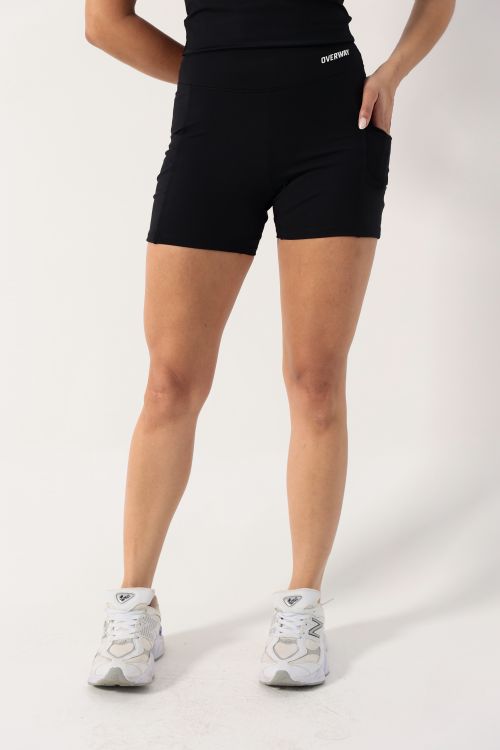 Shorts OverFlex Feminino Blackout com Bolsos Laterais / Flex Fit - Preto