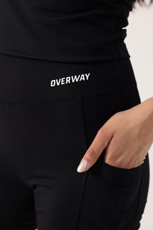 Shorts OverFlex Feminino Blackout com Bolsos Laterais / Flex Fit - Preto