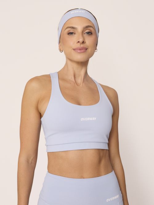Top Curto OverFlex Feminino Duplo Nadador / Support Fit - Azul Claro