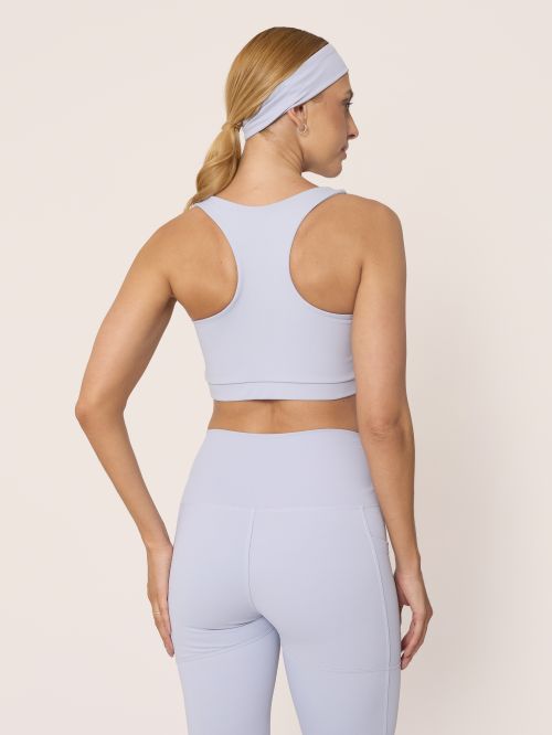 Top Curto OverFlex Feminino Duplo Nadador / Support Fit - Azul Claro