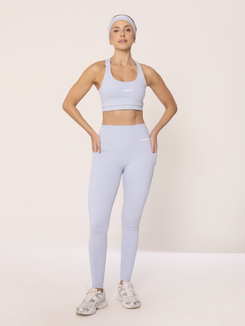 Top Curto OverFlex Feminino Duplo Nadador / Support Fit - Azul Claro