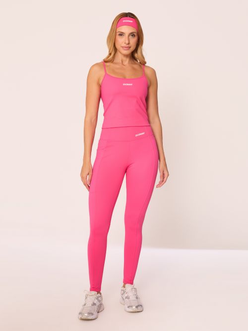 Conjunto OverFlex Feminino Top Longo e Legging Blackout com Bolso / Flex Fit - Pink